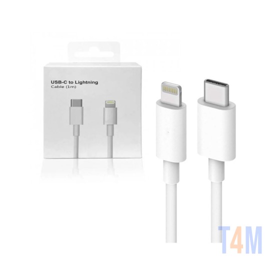 DATA CABLE USB-C TO LIGHTNING FOR APPLE IPHONE 11/11PRO/11PRO MAX 1M WHITE